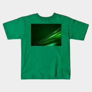 Digital Design - Green Abstract Strips Kids T-Shirt